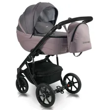 Коляска 2 В 1 BEXA IDEAL, ID 04 фиолетовый/т.пудра кожа