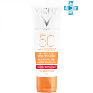 Vichy Capital Ideal Soleil уход антивозрастной с антиоксидантами 3в1 SPF50+, 50мл-0