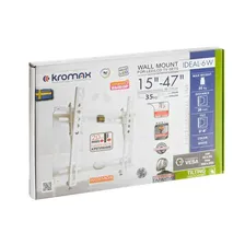 Kromax Для телевизоров Kromax Кронштейн Kromax IDEAL-6, для ТВ, наклонный, 15-47", 20 мм от стены, белый подставка/крепление